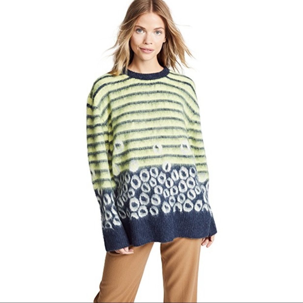 Current Elliot Wes Stripe Leopard Sweater Size 0